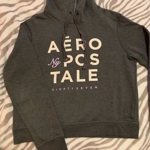 Gray Cropped Hoodie Aeropostale Sweatshirt